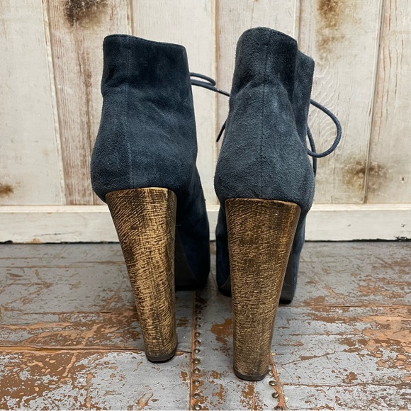 Jeffery Campbell Lita Blue Suede Lace Up Platforms - Picture 6 of 15